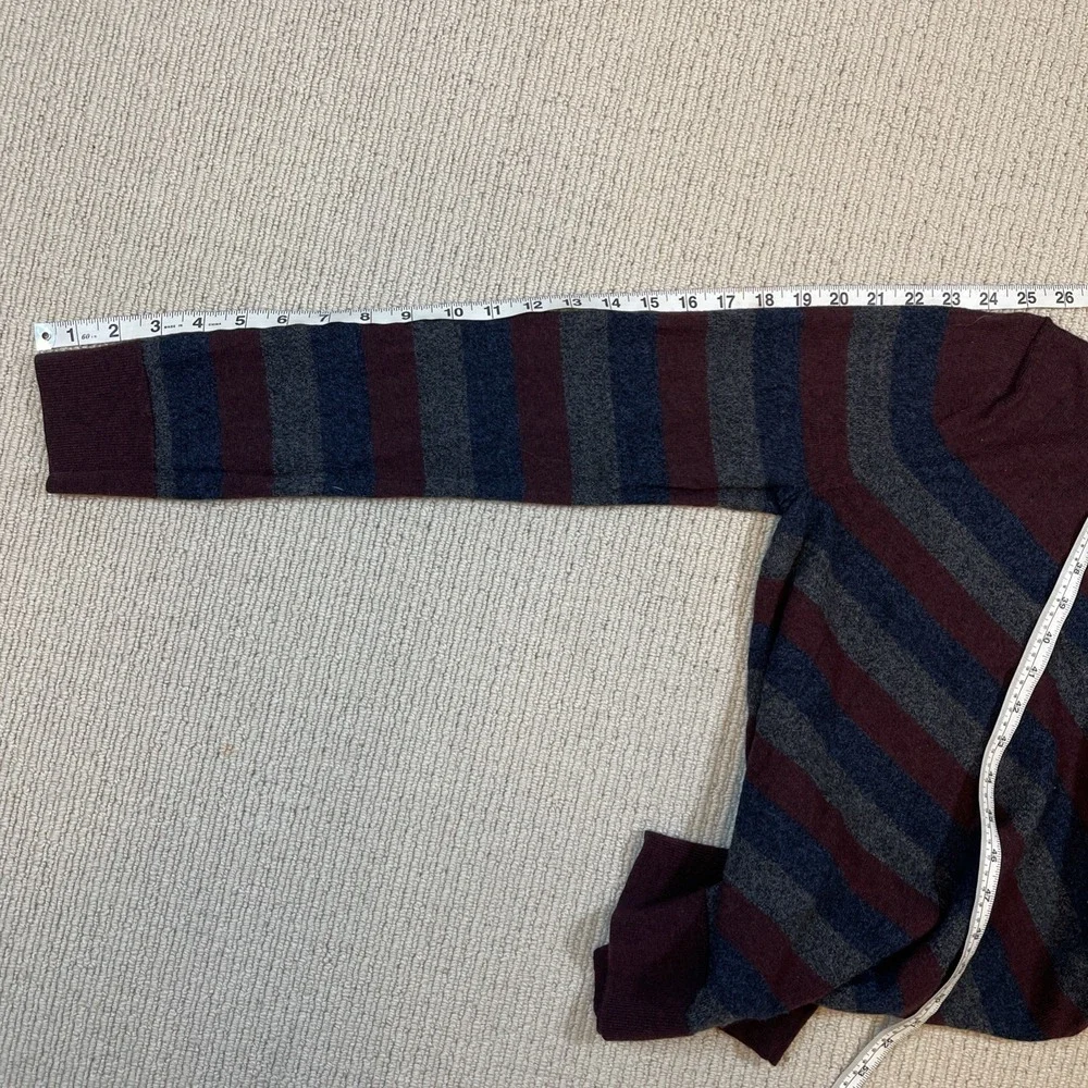 Banana Republic Sweater Mens Medium Striped Merino Wool Knit Crewneck Pullover